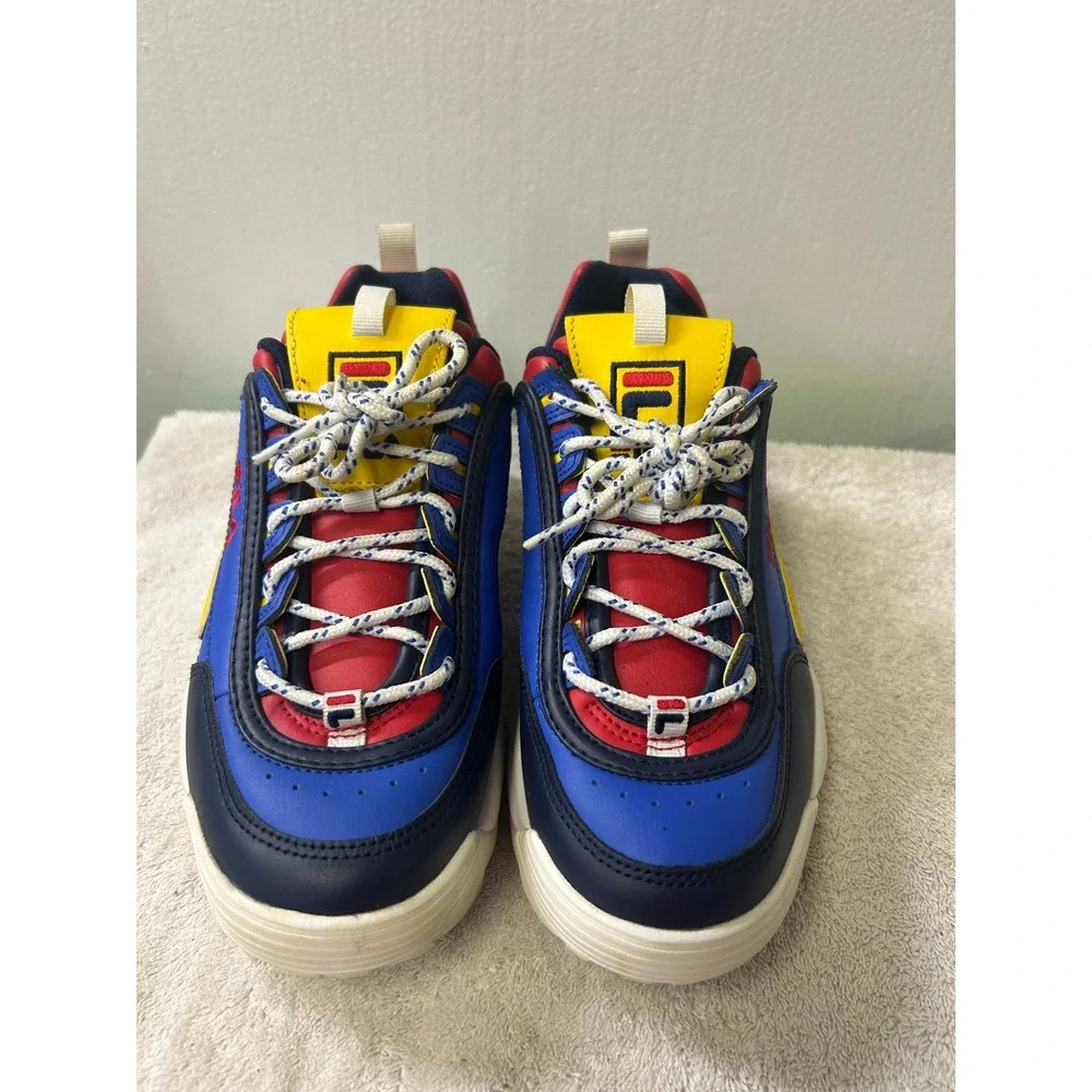 Fila Disruptor 2 Premium Blue Red Yellow Chunky Sneakers 5FM00842-431 Mens 9